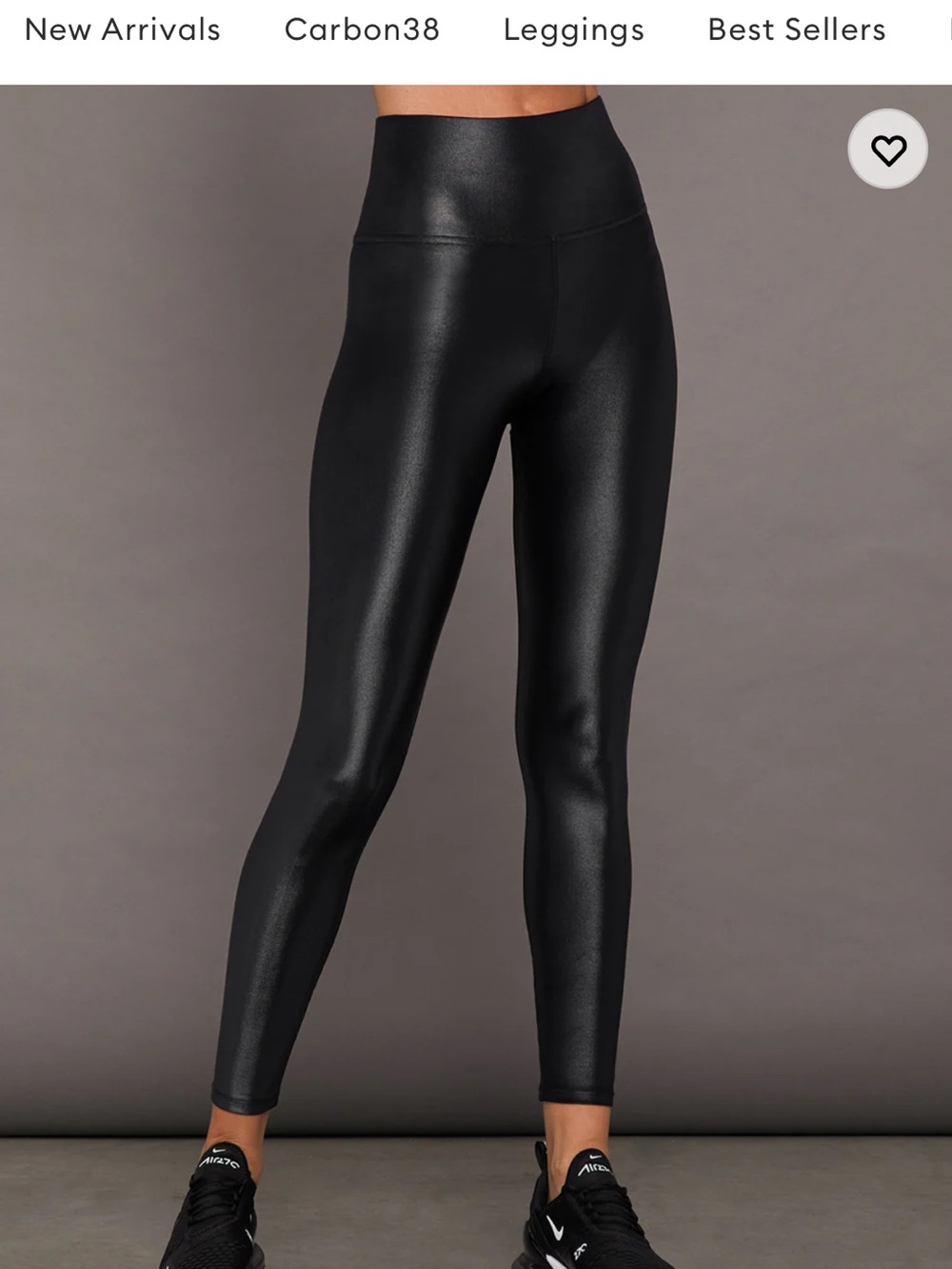 Carbon38 Black Faux Leather-Look Kids Leggings